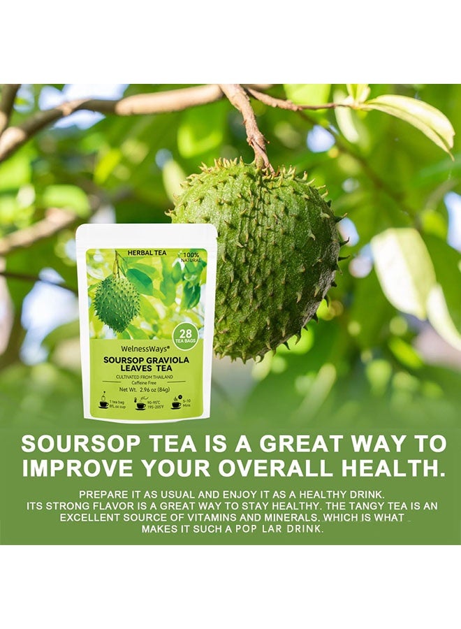 طريقة الرعاية Soursop Graviola أوراق الشاي 84g، تعزز عملية الأيض والمناعة، خليط الأعشاب الطبيعية الأصلي Soursop Graviola أوراق الشاي، 28 أكياس الشاي - Image 2