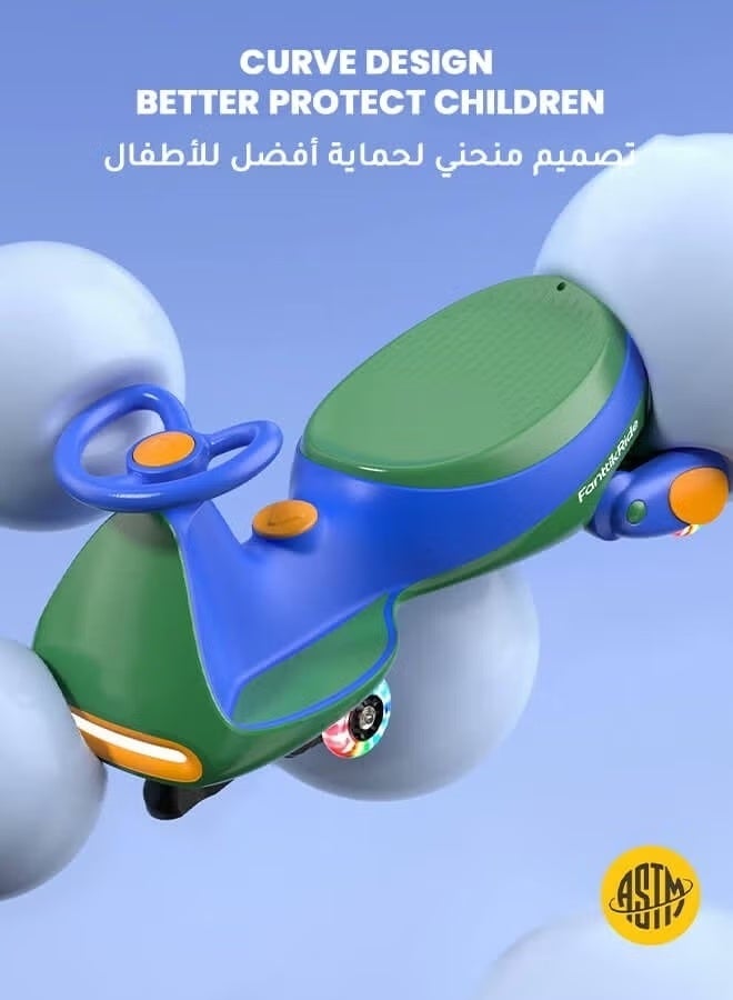 hibobi Electric Drift Wiggle Car for Kids & Adults – High-Power Ride-On Swing Scooter with Pedal, 2 Speeds, Flashing Wheels, Anti-Tip Design, Bluetooth Music, up to 150 lbs - Image 5