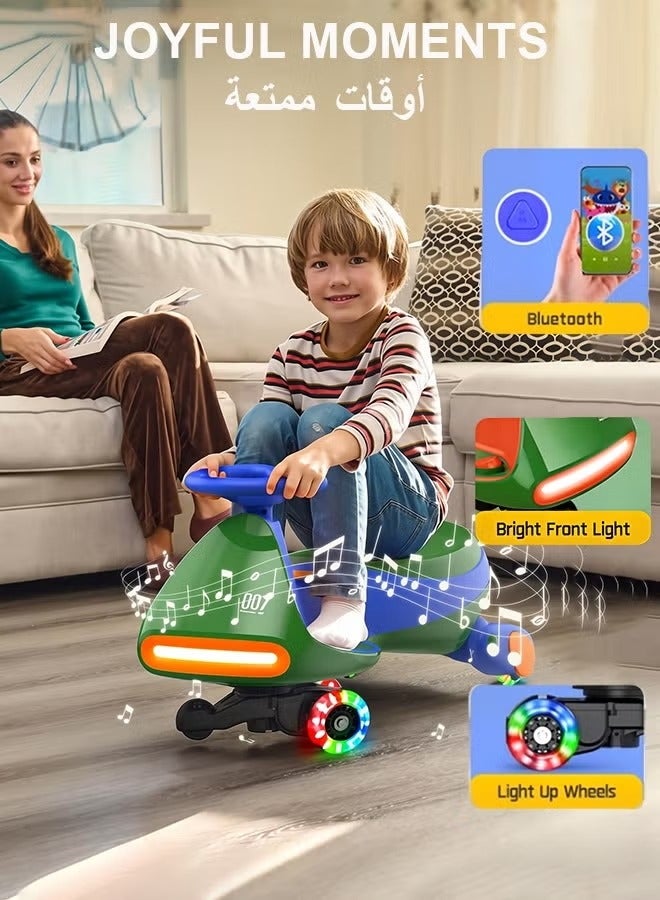 hibobi Electric Drift Wiggle Car for Kids & Adults – High-Power Ride-On Swing Scooter with Pedal, 2 Speeds, Flashing Wheels, Anti-Tip Design, Bluetooth Music, up to 150 lbs - Image 1