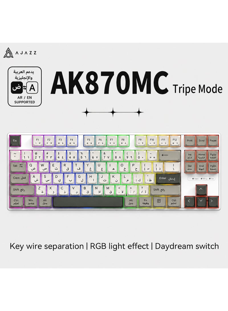 كيبورد AJAZZ AK870 MC مغناطيسي – تصميم 87 مفتاح – Hot-Swappable – يدعم العربية والإنجليزية