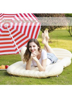 HENGLOBE Car Inflatable Bed with Pump 2 Air PillowQuick Inflatable Back Seat BedCar Inflatable MattressCar Bed MattressCar Bed For KidsTravelTripCampingPicnicPool BeachUniversal FitBeige  - Image 2