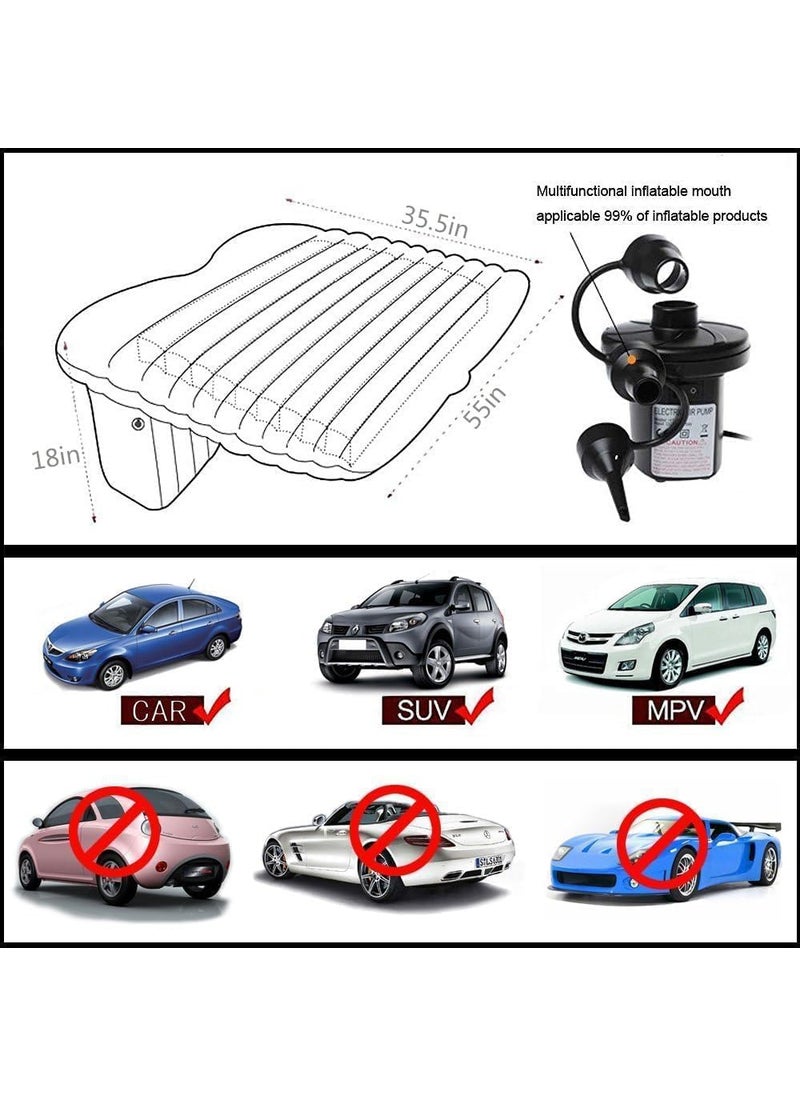 HENGLOBE Car Inflatable Bed with Pump 2 Air PillowQuick Inflatable Back Seat BedCar Inflatable MattressCar Bed MattressCar Bed For KidsTravelTripCampingPicnicPool BeachUniversal FitBeige  - Image 3