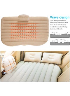 HENGLOBE Car Inflatable Bed with Pump 2 Air PillowQuick Inflatable Back Seat BedCar Inflatable MattressCar Bed MattressCar Bed For KidsTravelTripCampingPicnicPool BeachUniversal FitBeige  - Image 4