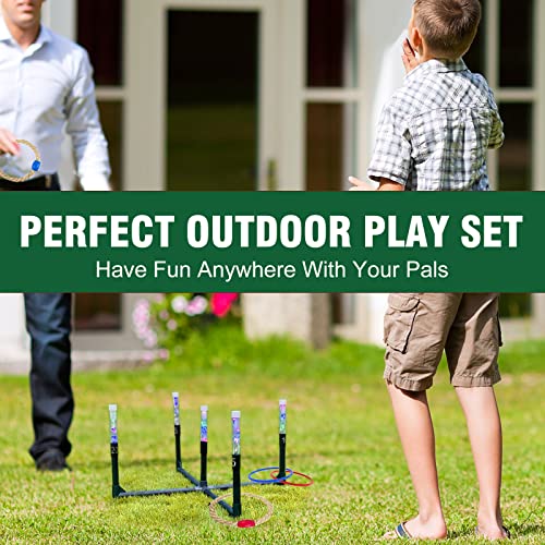 OUTTOY Outdoor Yard Games for Adult and Family, Led Ring Toss Games for Kids， Glow in The Dark Games for Lawn, Backyard, Camping, Beach - Image 2