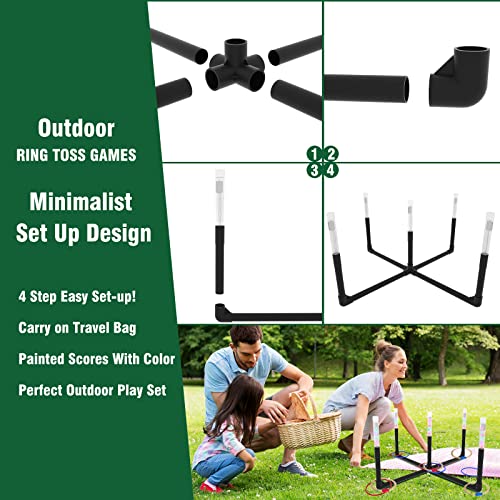 OUTTOY Outdoor Yard Games for Adult and Family, Led Ring Toss Games for Kids， Glow in The Dark Games for Lawn, Backyard, Camping, Beach - Image 4