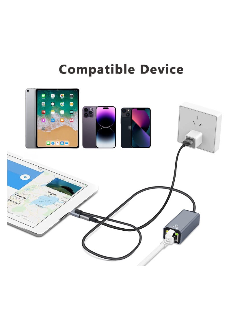 Generic - Lightning to Ethernet Adapter for iPhone to RJ45 Ethernet LAN Network Adapter, Supports 100Mbps High-Speed Ethernet Network, Compatible with iPad/iPhone 13/12, Plug and Play - Image 1