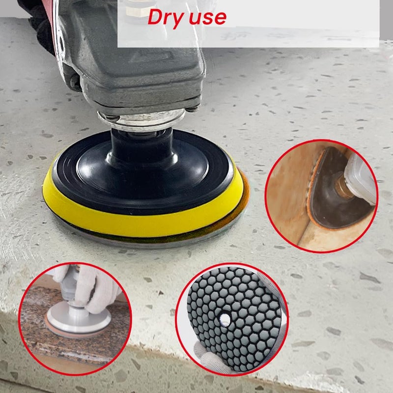 DTDIATOOL Dry Diamond Polishing Pads 4 Inch for Granite Marble Quartz Stone Countertop Tiles 8 Pieces Grits 400 - Image 4