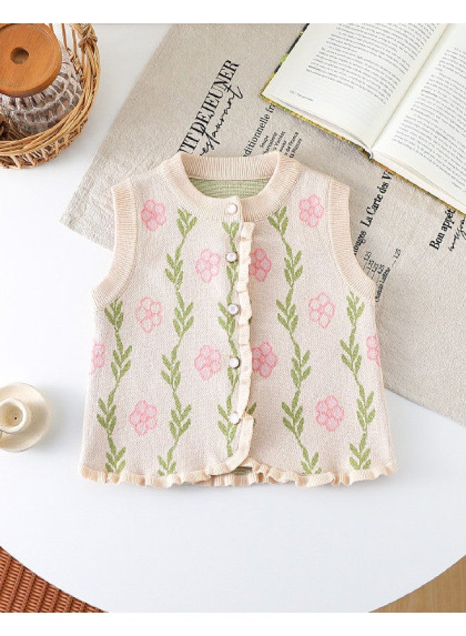 Girls' Baby Autumn Soft And Comfortable Sweater Vest Knitted Sweater - Image 1