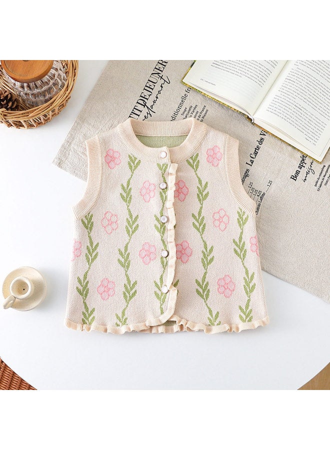 Girls' Baby Autumn Soft And Comfortable Sweater Vest Knitted Sweater - Image 2