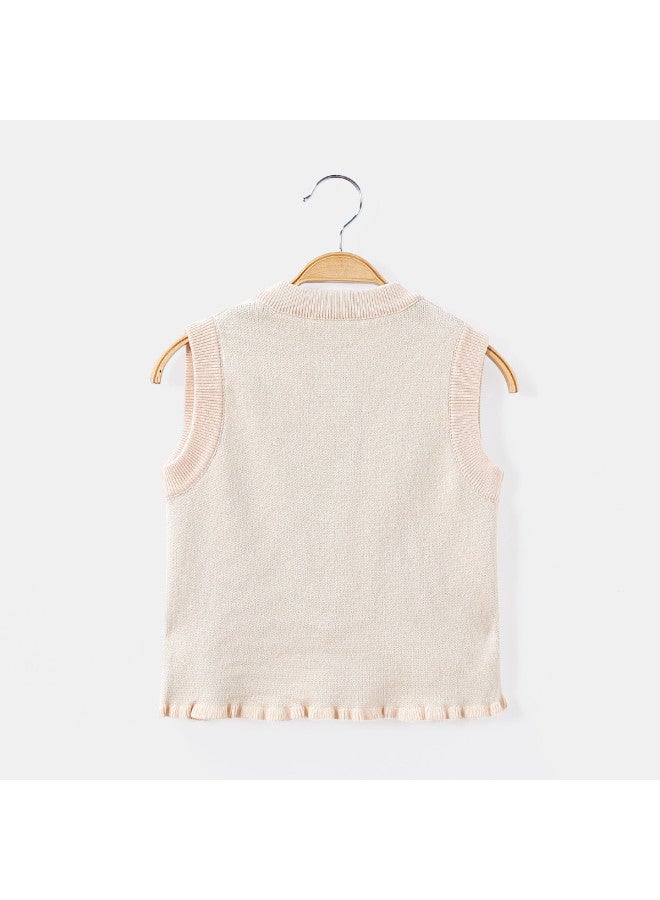 Girls' Baby Autumn Soft And Comfortable Sweater Vest Knitted Sweater - Image 4