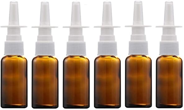 Quupy 6PCS 30ml1oz Empty Refillable Glass Nasal Spray Bottle Nose Sprayer Fine Mist Sprayers Atomizers Containers Vials for Makeup Cosmetics - Image 2