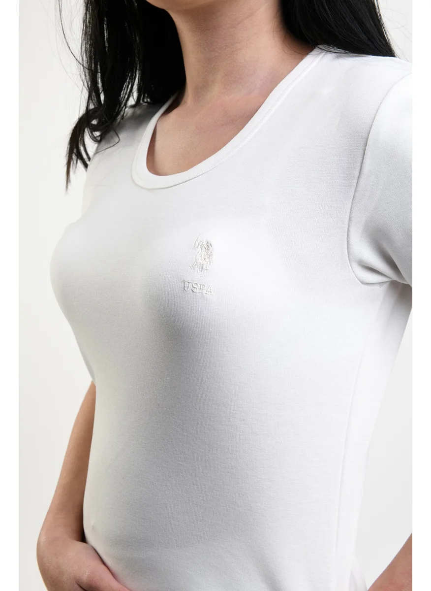 U.S. Polo Assn. 15069 Women's White Short Sleeve Thermal Underwear