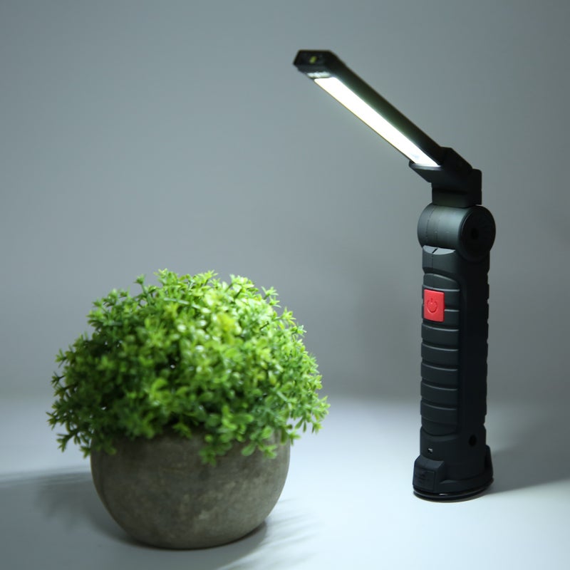 مصباح قابل للطي مغناطيسي COB+LED إضاءة عمل صيانة بيضاء أدوات طوارئ كبيرة - Image 4