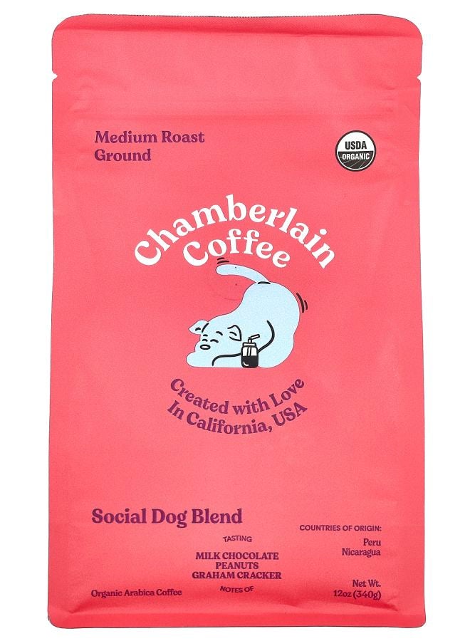 Chamberlain Coffee Social Dog Blend Ground Medium Roast 12 oz (340 g)