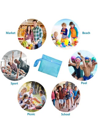Mesh Beach Toys Bag Large Beach Bags and Totes Away from Sand Bag Toys Organizer Storage Bags Sand Toys Collector Beach Pool Gear Foldable (Green) - view 5
