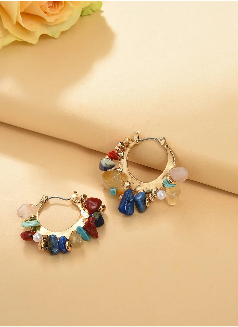 سوهي Multicoloured Contemporary Hoop Earrings