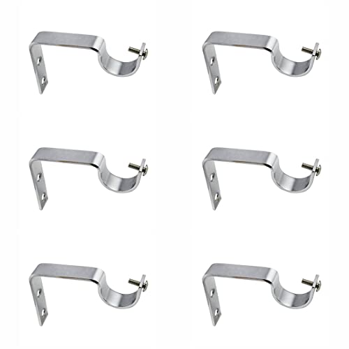 FERIO Stainless Steel Curtain Brackets, Curtain Finials for 1 Inch Rod Use for Door and Window Silver (Curtain Holder Set - 6 Pic and Curtain Finial - 6 Pic) - Image 4