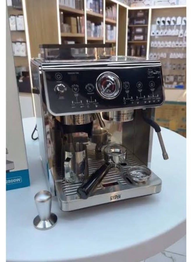 Winning Star ST-9714 Professional Espresso Coffee Machine with Built-in Grinder, 20 Bar Pump Pressure, 2800W, 2.7L - Image 4