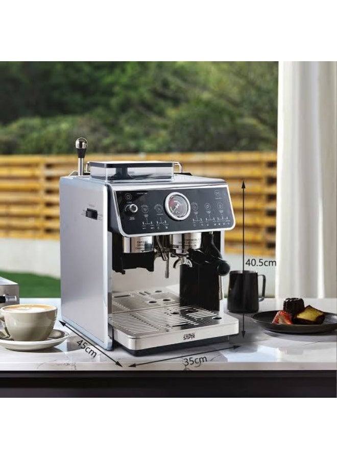 Winning Star ST-9714 Professional Espresso Coffee Machine with Built-in Grinder, 20 Bar Pump Pressure, 2800W, 2.7L - Image 3