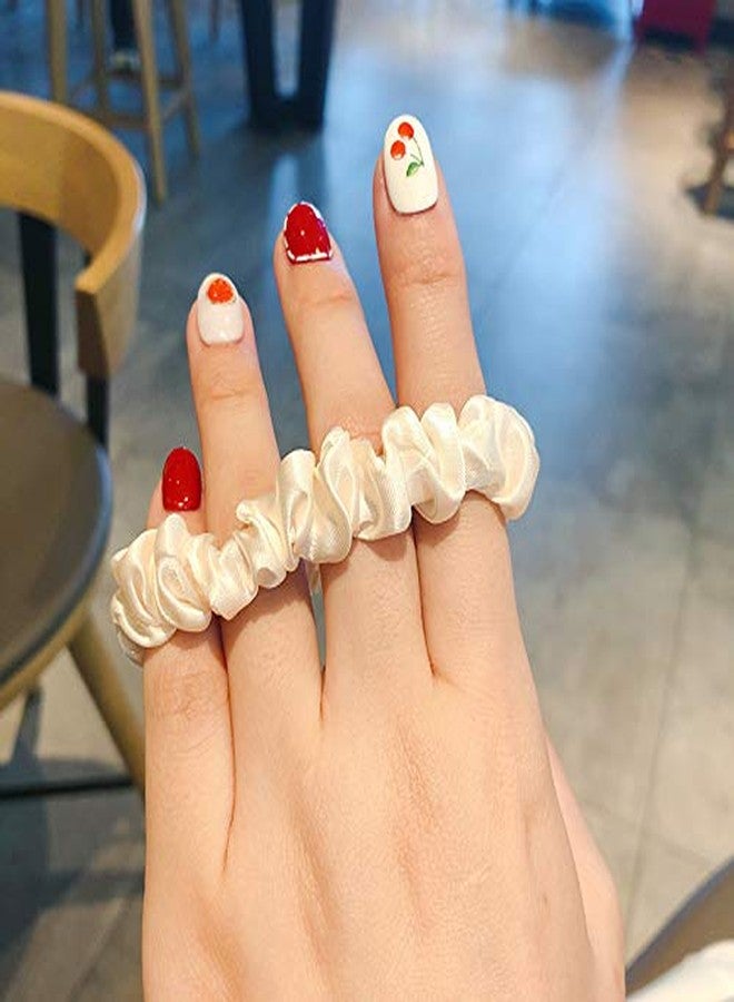 Shuiniba Silk Hair Scrunchies, Small Silk Scrunchy Skinny Hair Ties Bows,Elastics Hair Bands, Soft Scrunchy Hair Tie Ropes Ponytail Holder for Women Girls Hair Accessories 6 Pack (Elegant) - Image 2