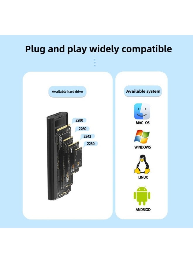 Mobile Hard Disk Box USB3.1 Interface Laptop SSD Solid State M.2 Hard Disk Box-Color:Nvme Protocol (blue) - Image 4