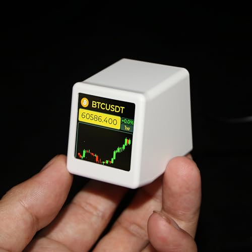 Vastarry Bitcoin Stock Ticker Monitor Display Time Weather, Temperature, Humidity and Picture Playback Wi-Fi Enabled, and Photo Slideshow Capabilities (White) - Image 1