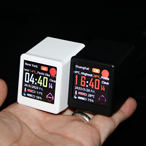 Vastarry Bitcoin Stock Ticker Monitor Display Time Weather, Temperature, Humidity and Picture Playback Wi-Fi Enabled, and Photo Slideshow Capabilities (White) - Image 5