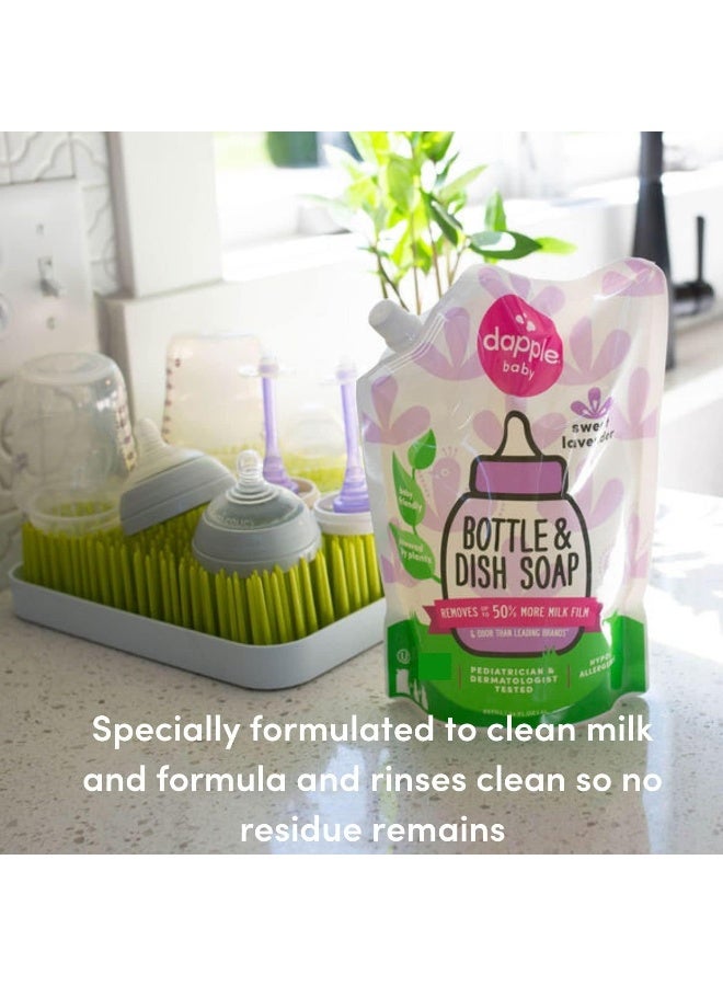 Dapple Baby Bottle Soap, Hypoallergenic Dish Soap for Baby Bottles, Powered by Plants, Lavender, 34 Fl Oz Refill (Pack of 2) - Image 3