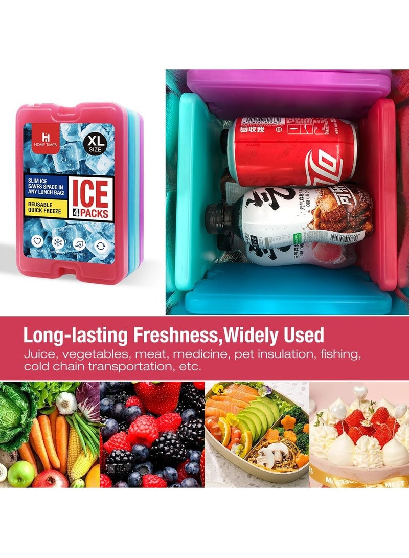 4 Pack Ice Packs, Quick Freeze Reusable PP Ice Bags for Lunch Boxes & Coolers, Space-Saving Design, Ideal for Valentine's, Mother's, Father'S Day & New Year Gifts Rectangle Size  - Image 5