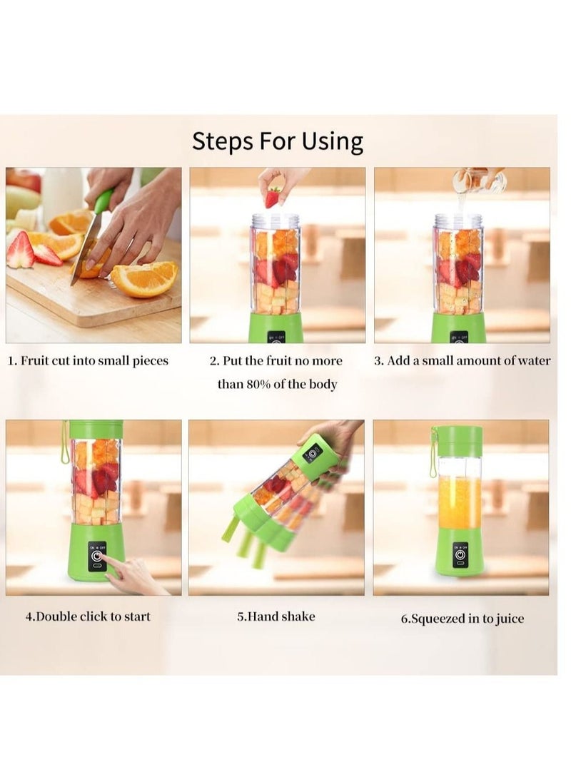 Generic - Portable Blender Cup Electric USB Juicer Blender Mini Blender PortabPh584le Blender For Shakes and Smoothies Juice 380ml Six Blades Great for Mixing - Image 1