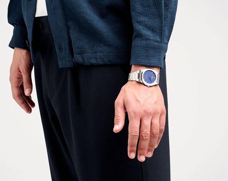 D1 Milano Ultra Thin Unisex Luxury Watch, Stainless Steel Case, Quartz Movement, Stainless Steel Strap, 50M Water Resistant Timepiece, Blue Dial, 2 Years Warranty - UTBU01 - Image 3