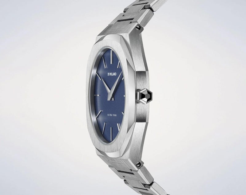 D1 Milano Ultra Thin Unisex Luxury Watch, Stainless Steel Case, Quartz Movement, Stainless Steel Strap, 50M Water Resistant Timepiece, Blue Dial, 2 Years Warranty - UTBU01 - Image 5