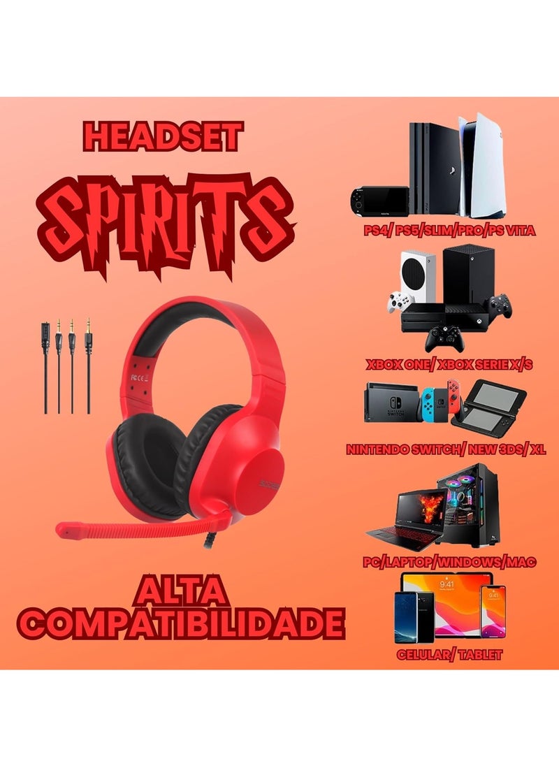 Sades Gaming Headset-Spirits (Sa-721) -Red  - Image 2