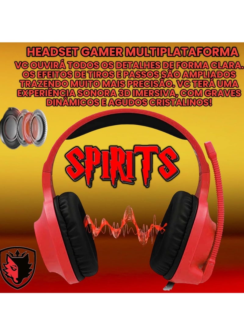 Sades Gaming Headset-Spirits (Sa-721) -Red  - Image 5