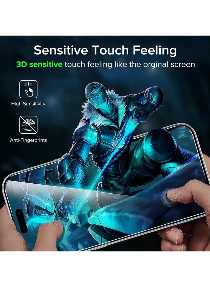 2 Pack Screen Protector for iPhone 17 Pro  + 2 Pack Camera Lens Protector ,Case Friendly Tempered Glass Film,[9H Hardness] - HD - Image 5