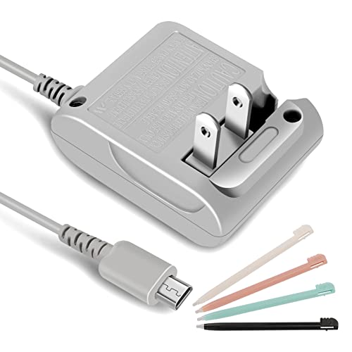 FIOTOK DS Lite Charger Kit Compatible with Nintendo DS Lite 100-240V Wall Plug Adapter with 4 Stylus Pen for Nintendo DS Lite - Image 1