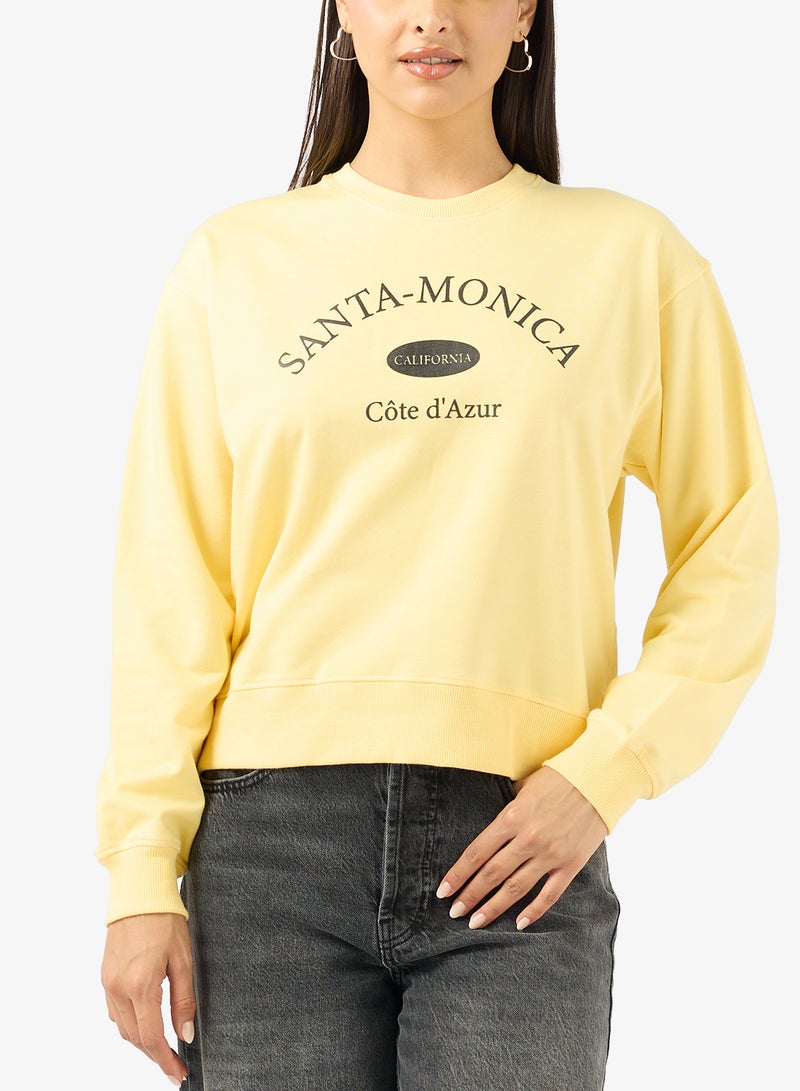 سويت شيرت سفر فضفاض بياقة دائرية