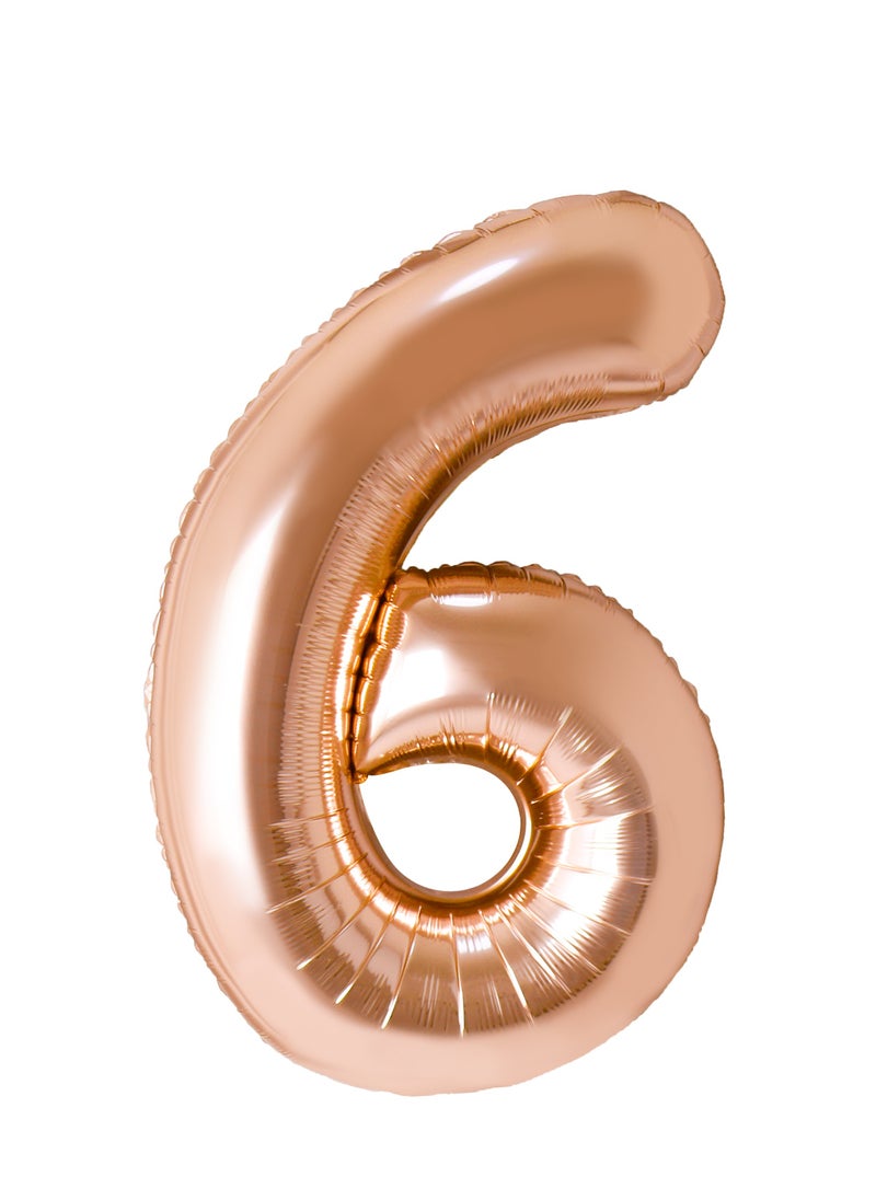 Party Zone Champagne Gold Foil Balloon Number 6 34" 