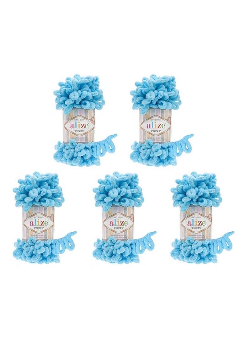 5 Pcs Alize Puffy 287 Micropolyester Hand Knitting Yarn For Blanket