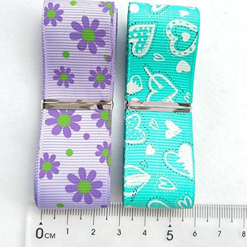 Dandan DIY Assorted 20 Yards Grosgrain Ribbon Bow Daisy Butterfly Cake Love Heart Dots Flower Rose Smile Face Craft DIY Packing Hair Bow Accessory - Image 4