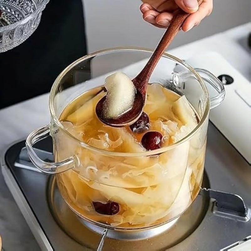 شفاف زجاج كووكينج بوت ويته ليد 1.8 ليتير هيات ريسيستانت سافي فور ديريكت فلامي كوتي بيار مقبض مطبخ كاسسيرولي فور دايلي كووكينج اند تقديم