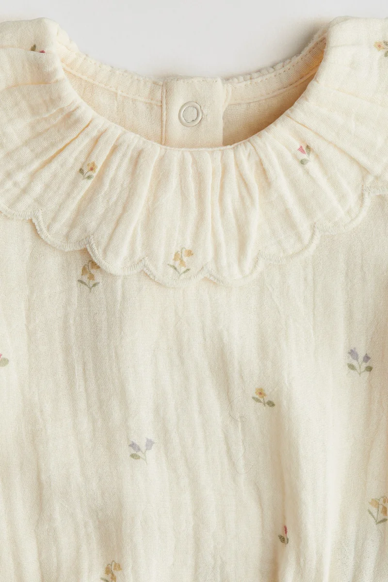 H&M Cotton muslin romper suit