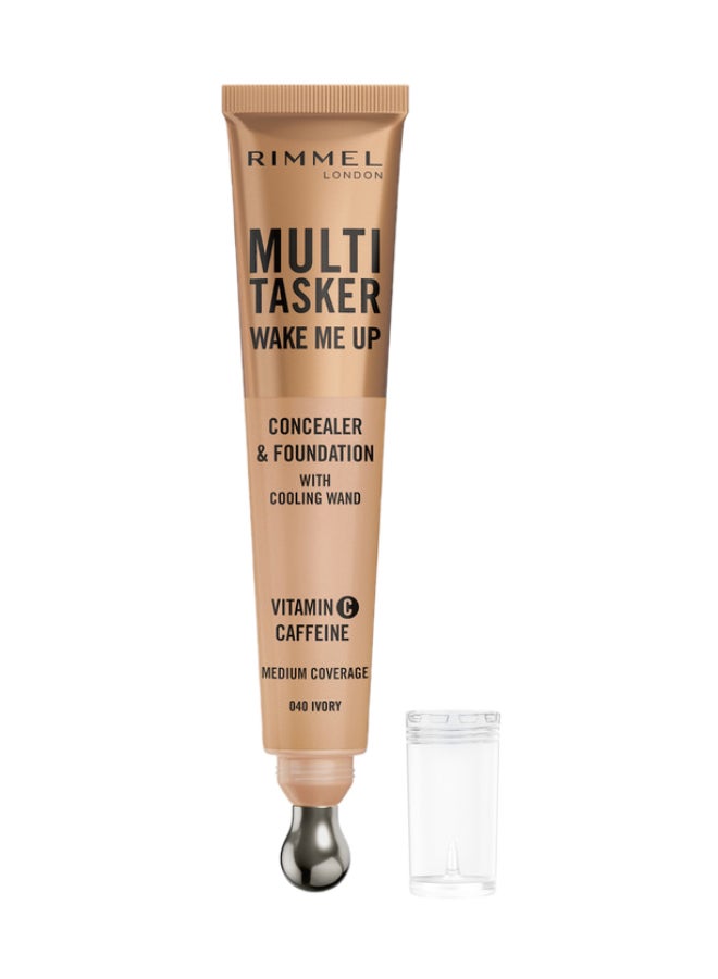 RIMMEL LONDON Multi-Tasker Wake Me Up Concealer & Foundation - 40 - Ivory, 20ml - Image 1