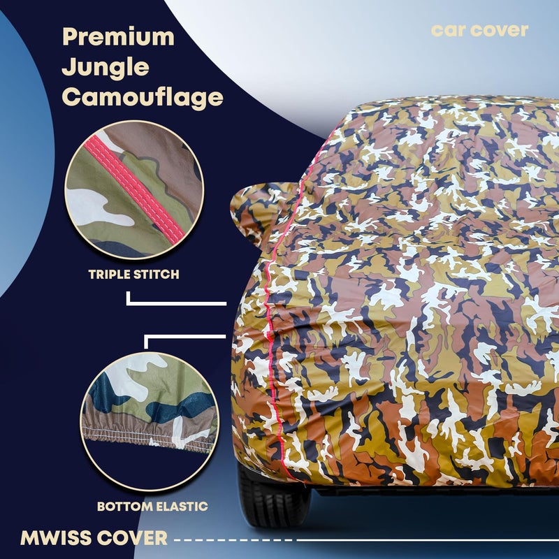 IWISS MWISS Waterproof Car Cover for Maruti Suzuki Dzire | All Weather Protection Against Rain, Snow, UV Rays & Dust | Scratch Free Inner Lining, Mirror Pockets, Buckle Straps with Elastic Hem, Multicolor - Image 3