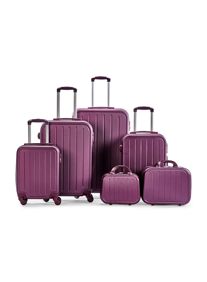 LIMRA Hardside 6 Piece Luggage Trolley Set Maroon