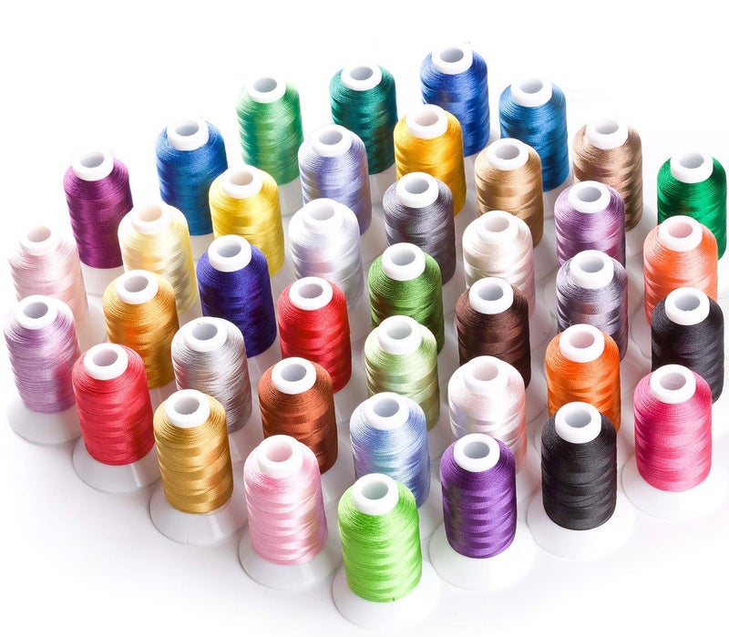 simthread Brother 40 Colors 40 Weight Polyester Embroidery Machine Thread Kit 550Y(500M) for Brother Babylock Janome Singer Husqvarna Bernina Embroidery and Sewing Machines - Image 1