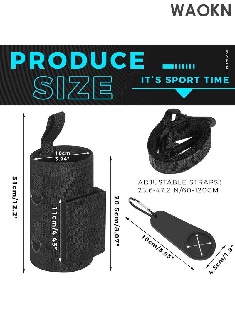 WAOKN Magnetic Water Bottle Holder Gym Water Bottle Carrier Bag with Phone Pocket Water Bottle Pouch Sleeve with Silicone Towel Buckle and Sling for Men Women Gym Accessories Organizer for Gym, Travel-Equipped with 6 magnets and silicone buckle（Black） - Image 3