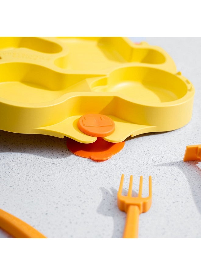 Constructive Eating Plate Made in USA | Constructive Baby | Kids Dinnerware Set, Teal Truck Plate | Divided Suction Plates for Toddlers - Made with Materials Tested for Safety - Image 3