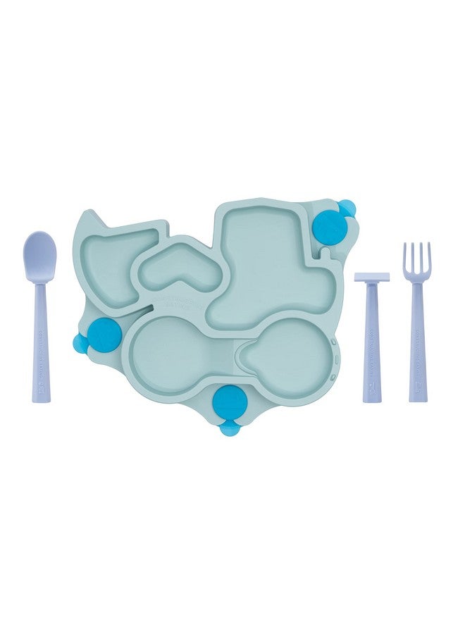 Constructive Eating Plate Made in USA | Constructive Baby | Kids Dinnerware Set, Teal Truck Plate | Divided Suction Plates for Toddlers - Made with Materials Tested for Safety - Image 5