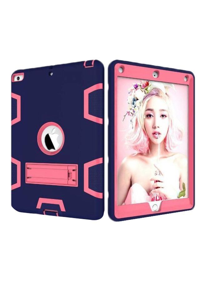 نيبمينينت غطاء حماية واقٍ مزوّد بحامل صلب مfطاطي لأجهزة أبل آي باد ميني 4 مقاس 7.9 بوصات أزرق داكن/وردي - Image 1